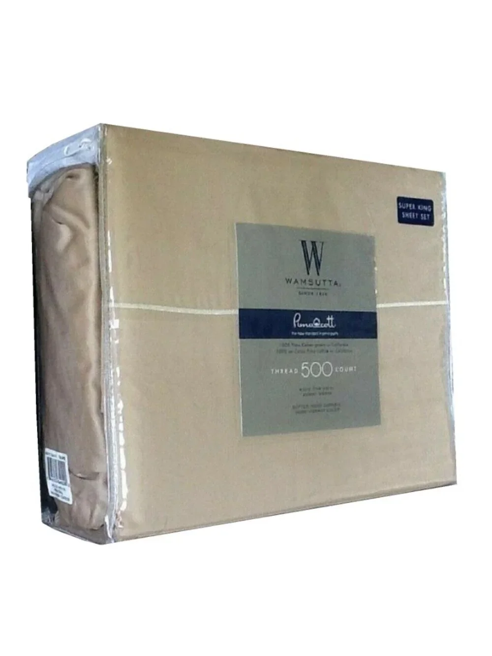 Size SUPER KING Wamsutta 500 Thread Count 100% Cotton Sateen-Weave Sheet Set